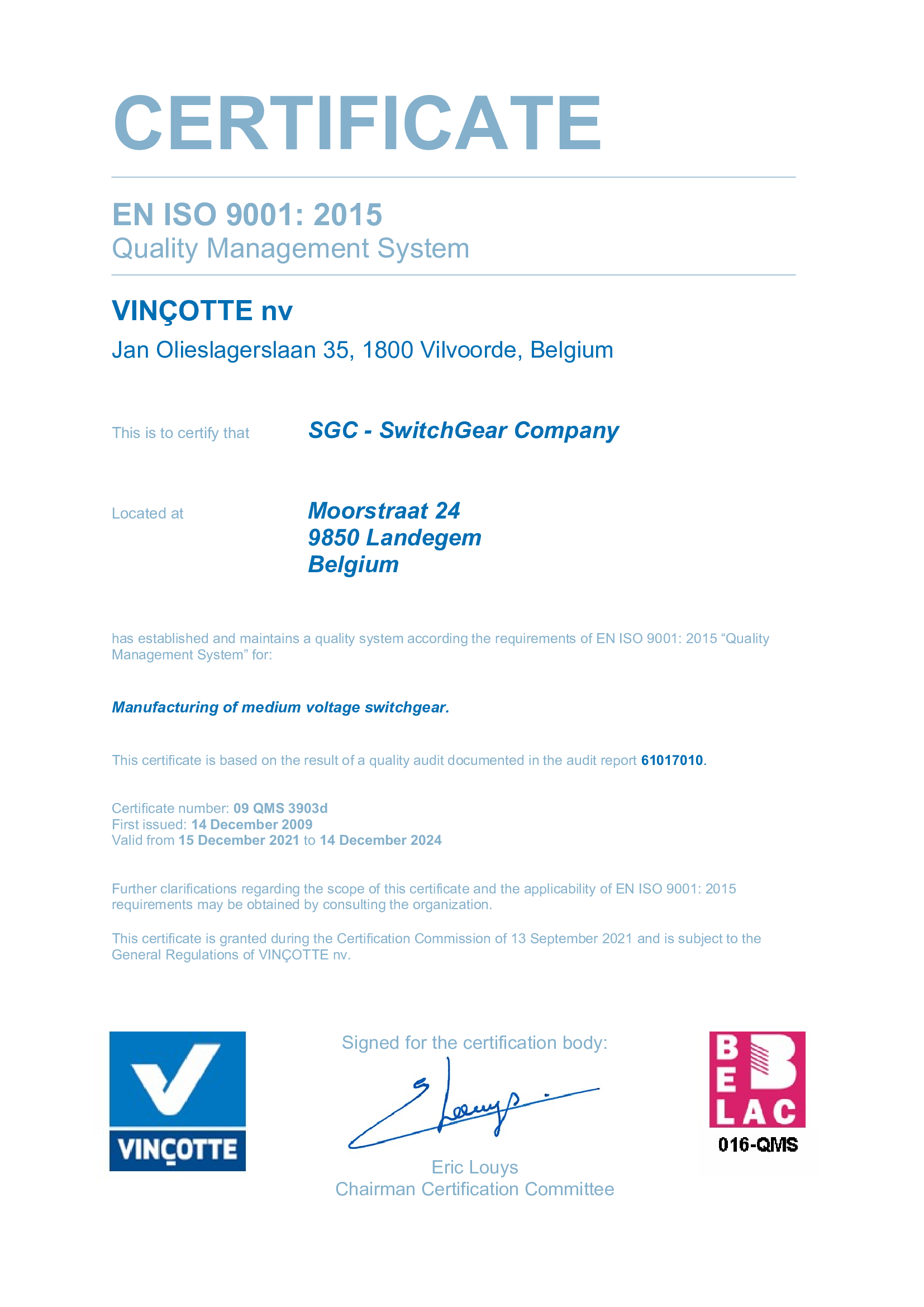 SGC-ISO-certificado-Conmutadores de media tensión